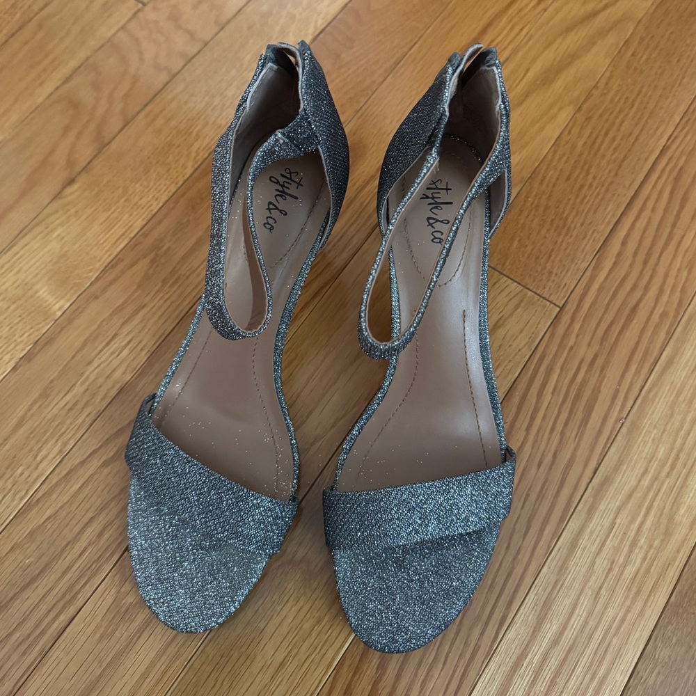 Glittery Silver Heels
